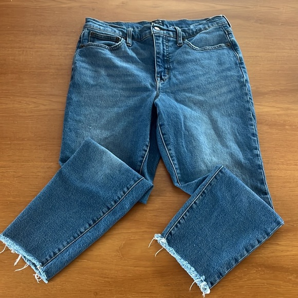 J. Crew Denim - J Crew 10” High-Rise Skinny Blue Jeans, Cropped Raw Hem, Med-Wash, Size 29P